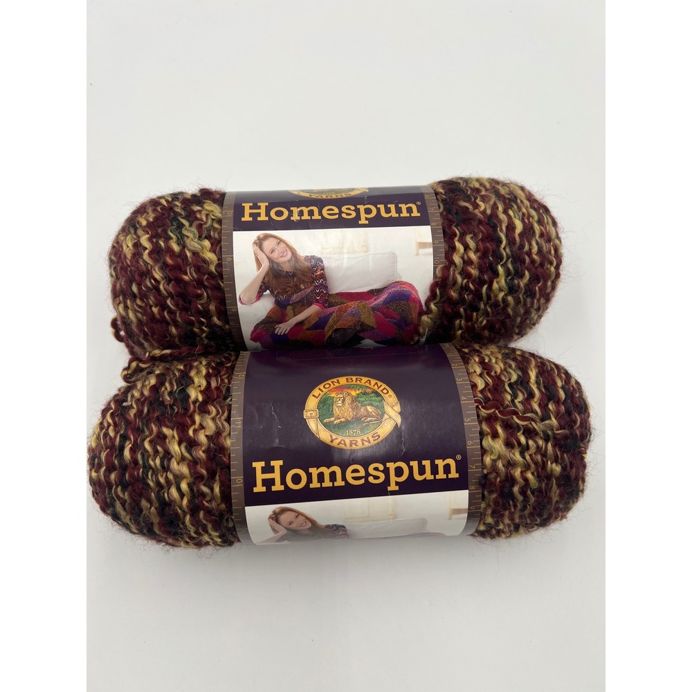 Lion Brand Homespun Yarn Barks 603 Retired Colorway Bulky 2 Skeins Vintage